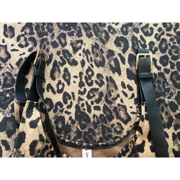 Hongzuichan belt strap overall leopard print mini dress - Picture 4 of 8